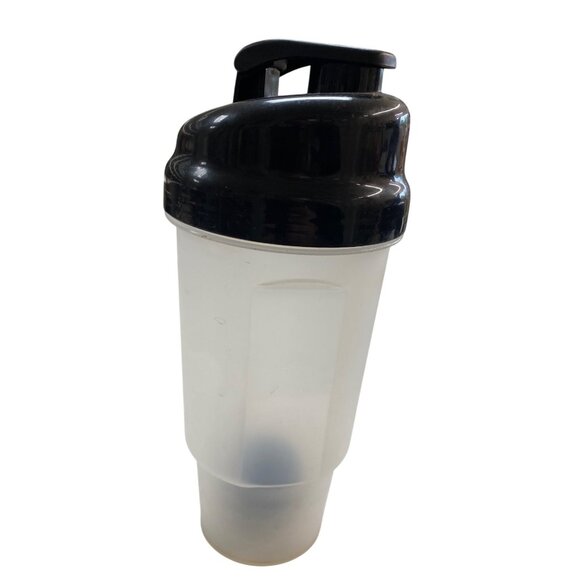 Black & Clear 20 Oz Protein Shaker Bottle With Blender Ball & Flip-Top Lid - Picture 1 of 6